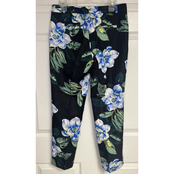 Banana Republic Avery-Fit Floral Pants Rayon Linen Black Inseam 26 Size 0 Career - Picture 4 of 9